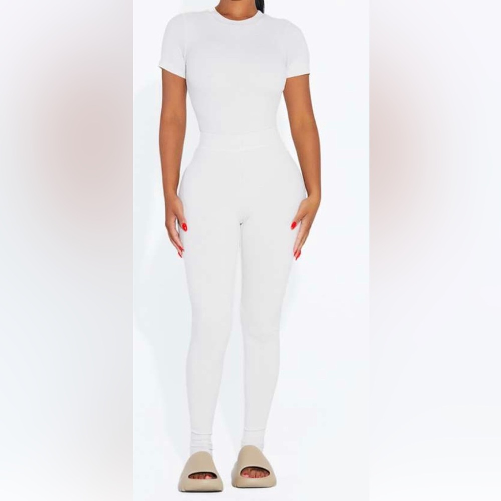naked wardrobe White Short-Sleeve Jumpsuit